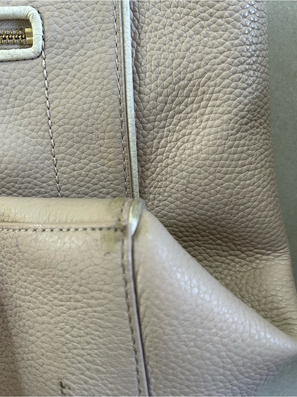 kate spade pebble leather tote in taupe - Picture 4 of 5